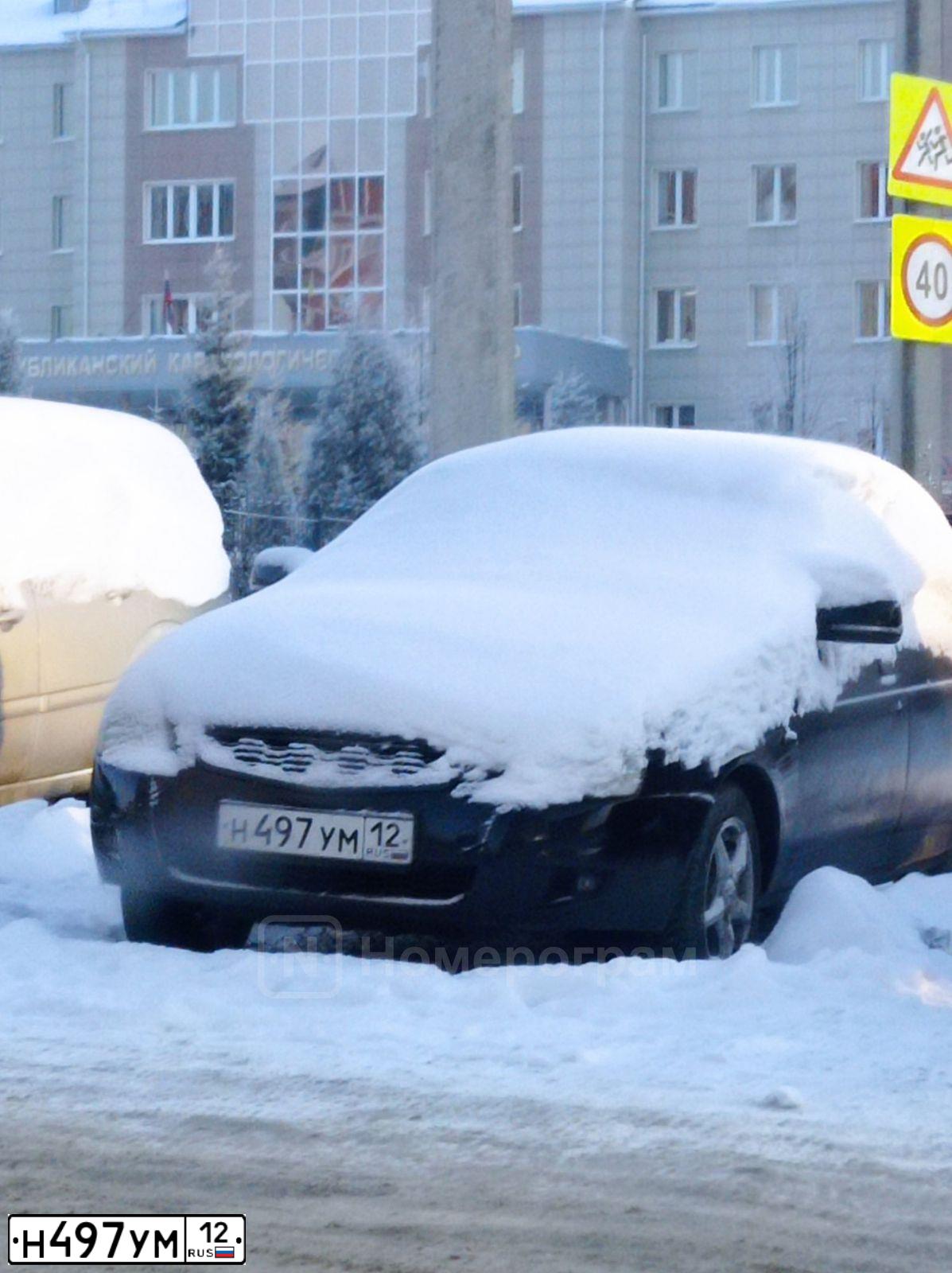 Фото автомобиля LADA 2170 PRIORA, 2007 — госномер Н497УМ12. Цвет: ГРАФИТОВЫЙ МЕТАЛЛИК