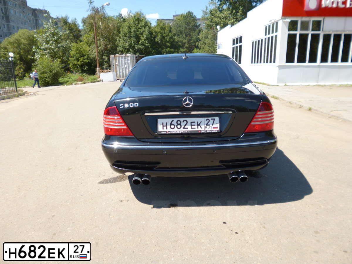 Фото автомобиля MERCEDES S-KLASSE, 2002 — госномер Р495МО75. Цвет: ЧЕРНЫЙ