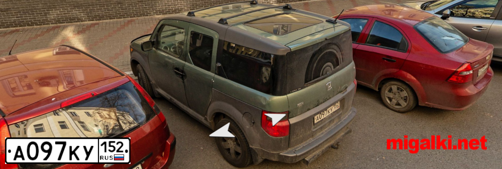 Фото автомобиля HONDA ELEMENT, 2005 — госномер А097КУ152. Цвет: ЗЕЛЕНЫЙ