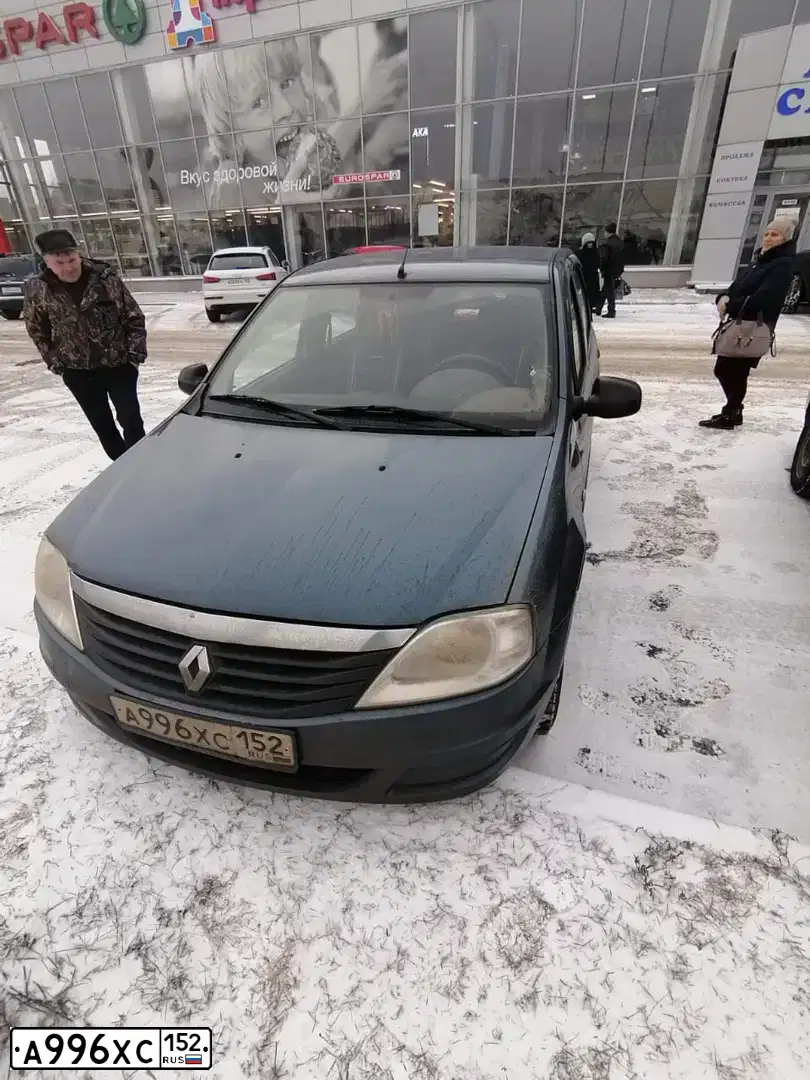 Фото автомобиля RENAULT LOGAN, 2010 — госномер В005ЕТ252. Цвет: синий