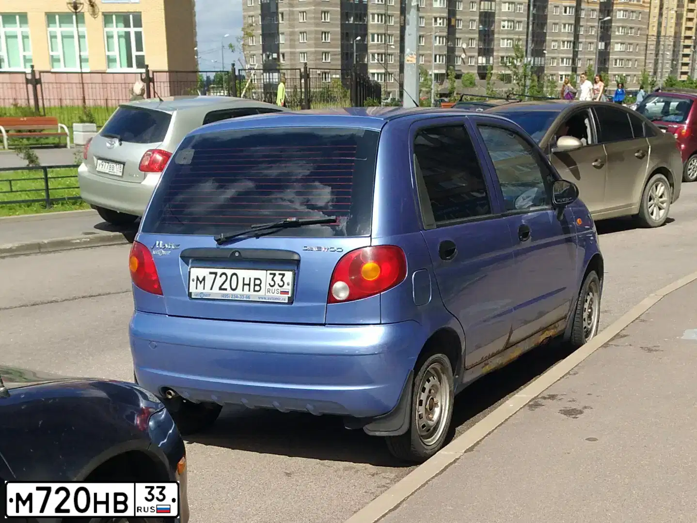 Фото автомобиля DAEWOO MATIZ, 2009 — госномер Т698АС198. Цвет: синий