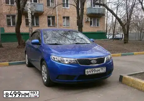 Фото автомобиля KIA CERATO, 2011 — госномер В499НМ197. Цвет: ГОЛУБОЙ