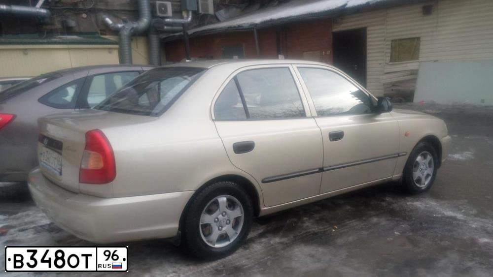 Фото автомобиля TAGAZ ACCENT, 2004 — госномер Р871НС196. Цвет: БЕЖЕВЫЙ