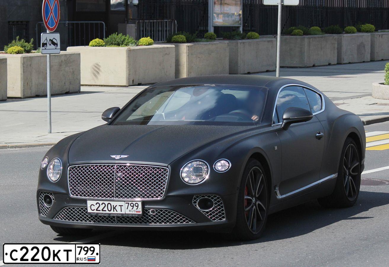Фото автомобиля BENTLEY Y CONTINENTAL, 2018 — госномер С220КТ799. Цвет: ТЕМНО-СЕРЫЙ