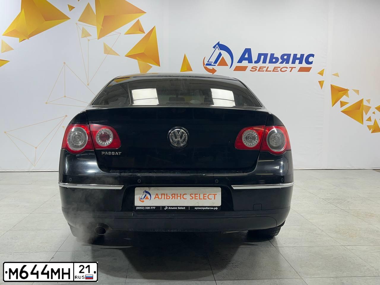 Фото автомобиля VOLKSWAGEN PASSAT, 2008 — госномер М644МН21. Цвет: ЧЕРНЫЙ