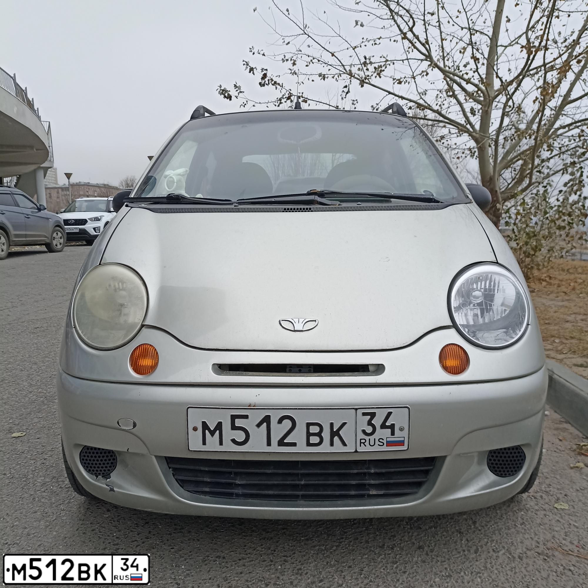 Фото автомобиля DAEWOO O MATIZ, 2007 — госномер М512ВК34. Цвет: СЕРЕБРИСТЫЙ