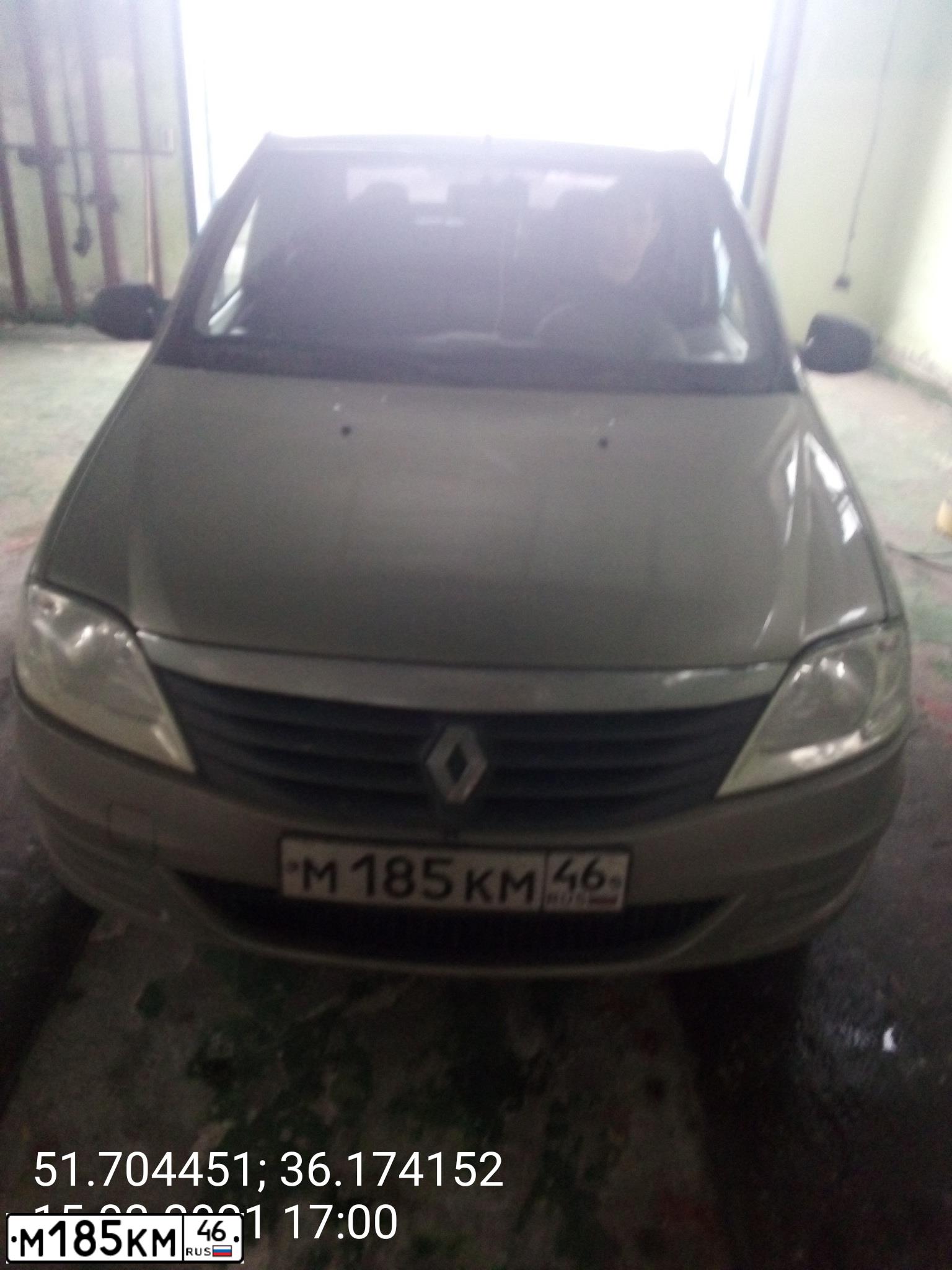 Фото автомобиля RENAULT LOGAN, 2010 — госномер М185КМ46. Цвет: БЕЖЕВЫЙ