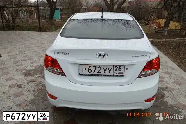 Фото автомобиля HYUNDAI SOLARIS, 2013 — госномер К601АК126. Цвет: Белый