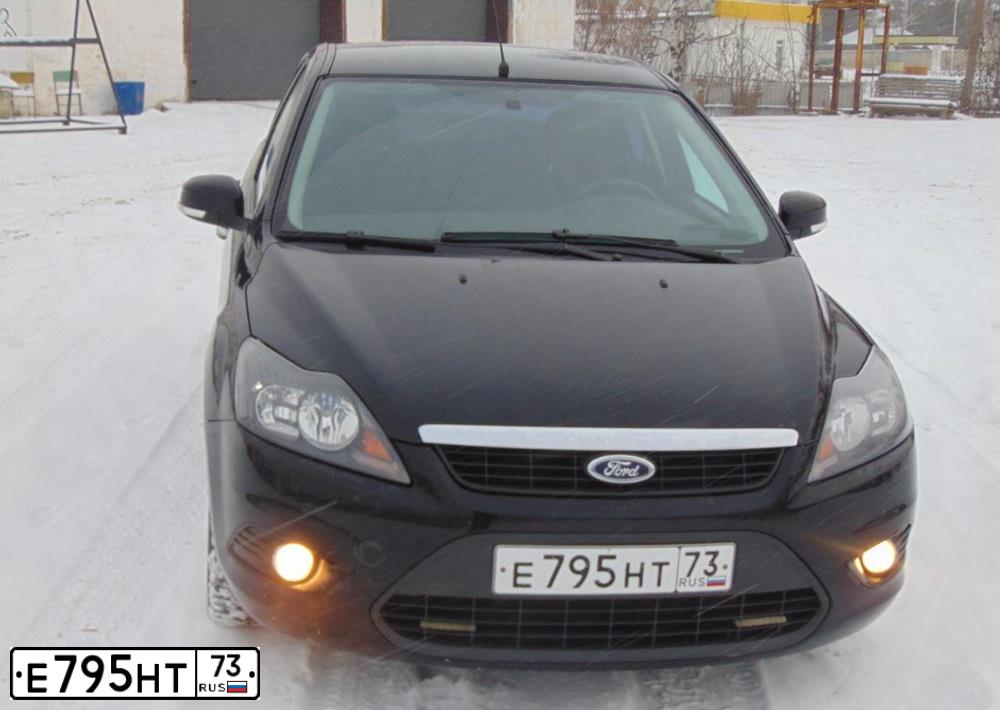 Фото автомобиля FORD FOCUS, 2011 — госномер Е004ОК73. Цвет: ЧЕРНЫЙ
