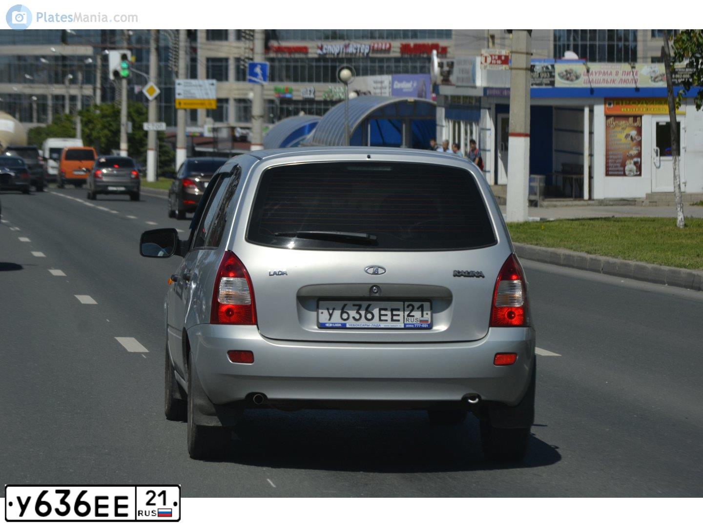 Фото автомобиля LADA 1117 KALINA, 2011 — госномер У636ЕЕ21. Цвет: СЕРЕБРИСТЫЙ