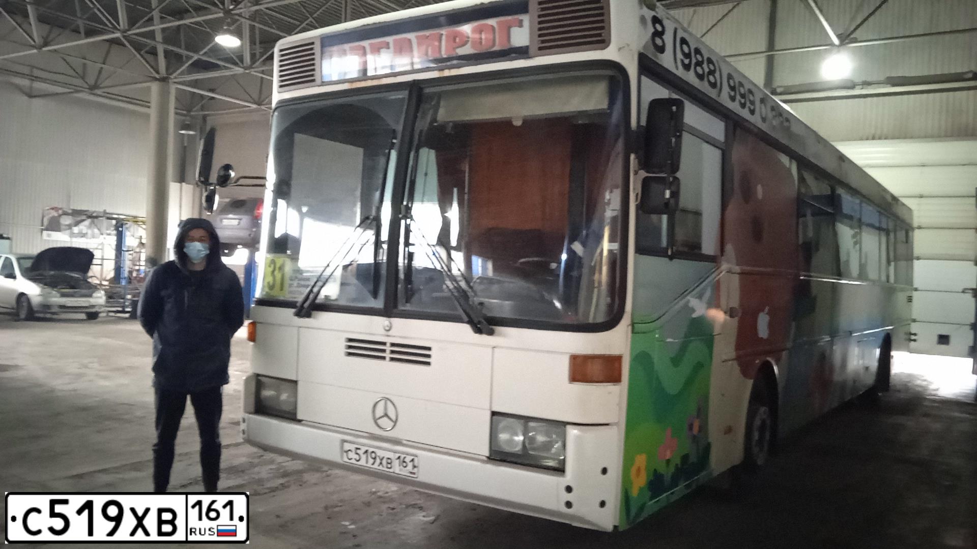 Фото автомобиля MERCEDES O 305, 1979 — госномер С519ХВ161. Цвет: БЕЛЫЙ