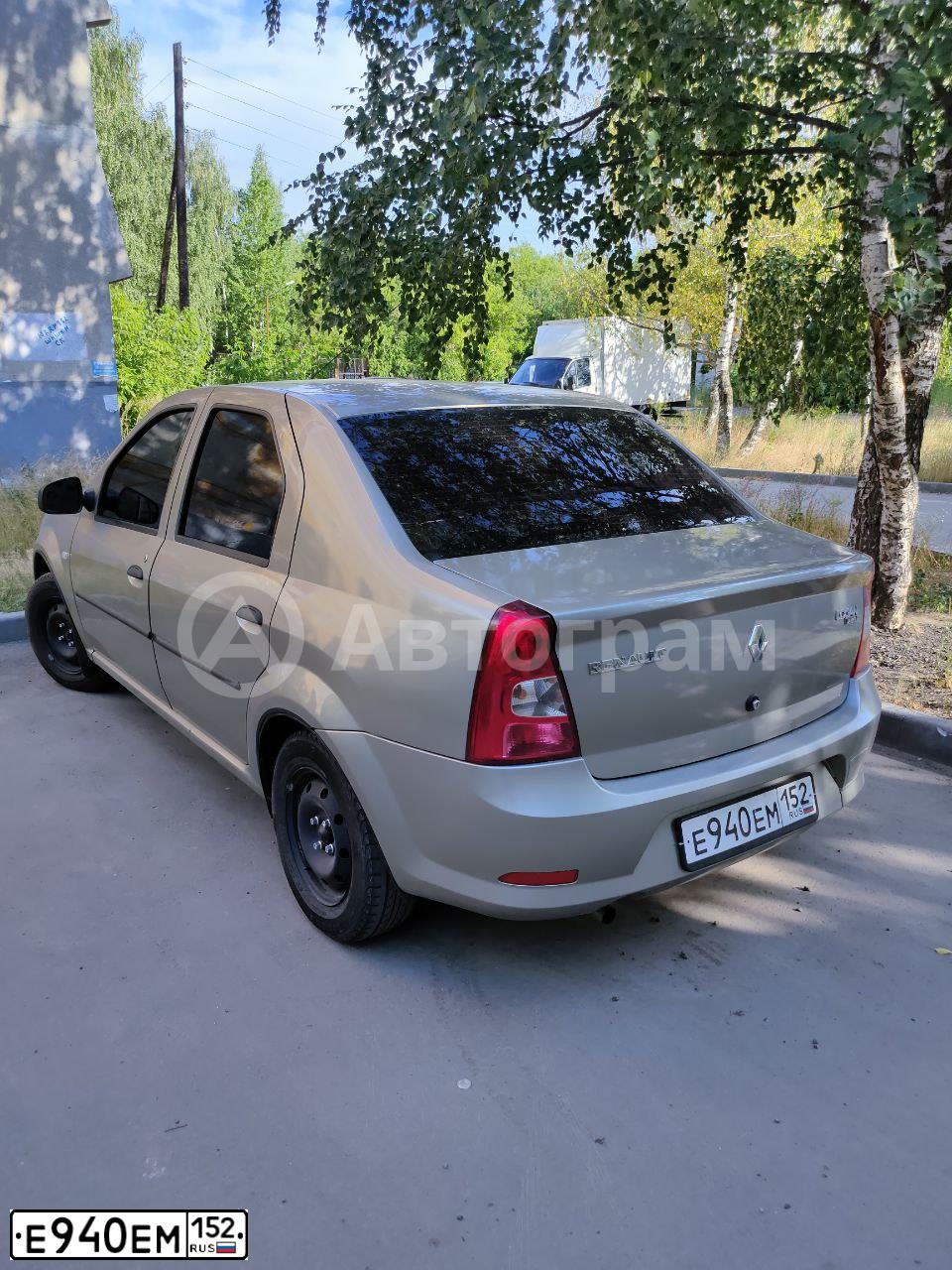 Фото автомобиля RENAULT LOGAN, 2011 — госномер Р319АЕ44. Цвет: БЕЖЕВЫЙ