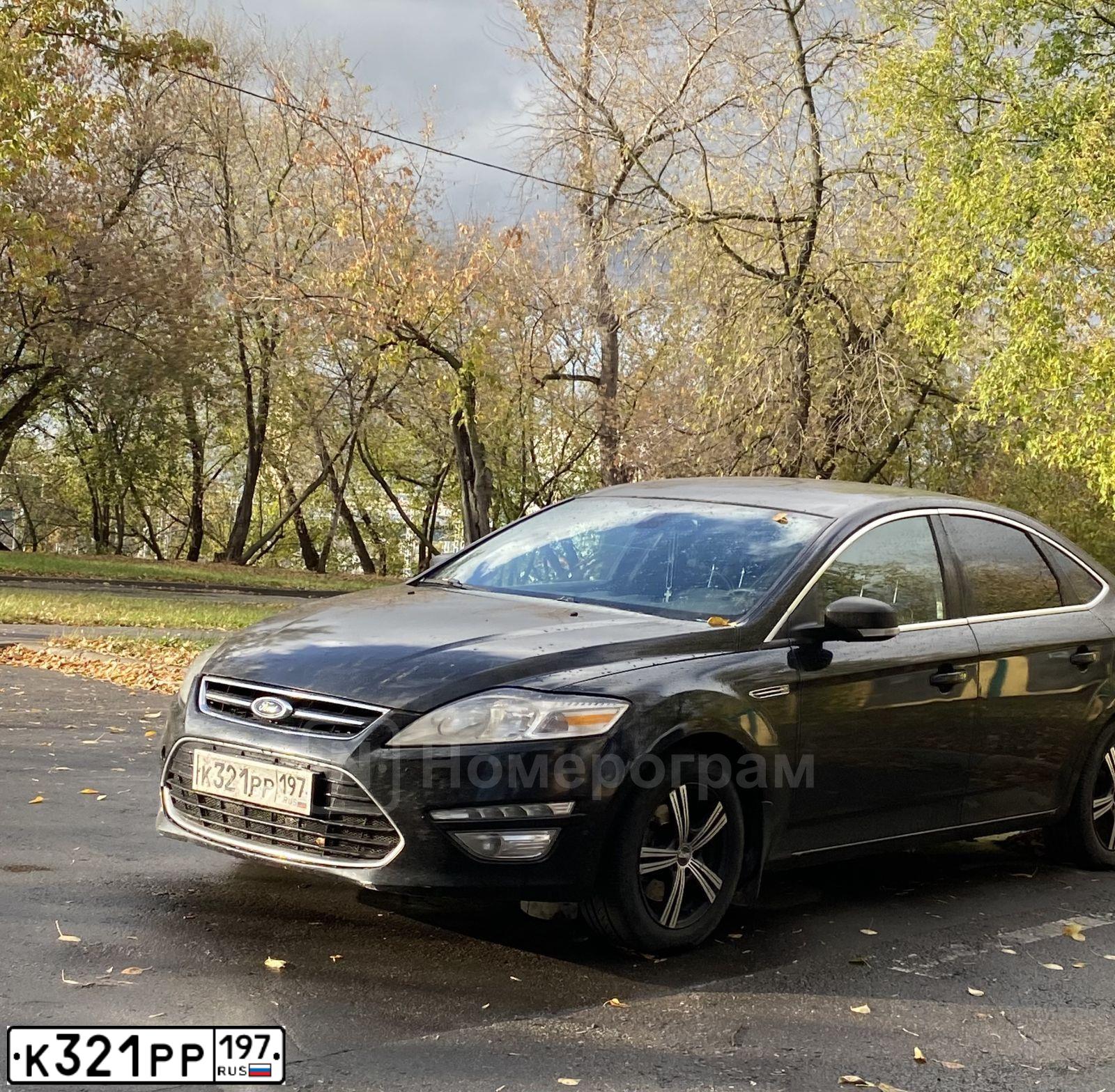 Фото автомобиля FORD MONDEO, 2011 — госномер К321РР197. Цвет: ЧЕРНЫЙ