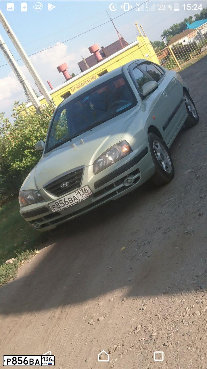 Фото автомобиля HYUNDAI ELANTRA, 2004 — госномер Р856ВА136. Цвет: СВЕТЛО-СЕРО-ЗЕЛЕНЫЙ