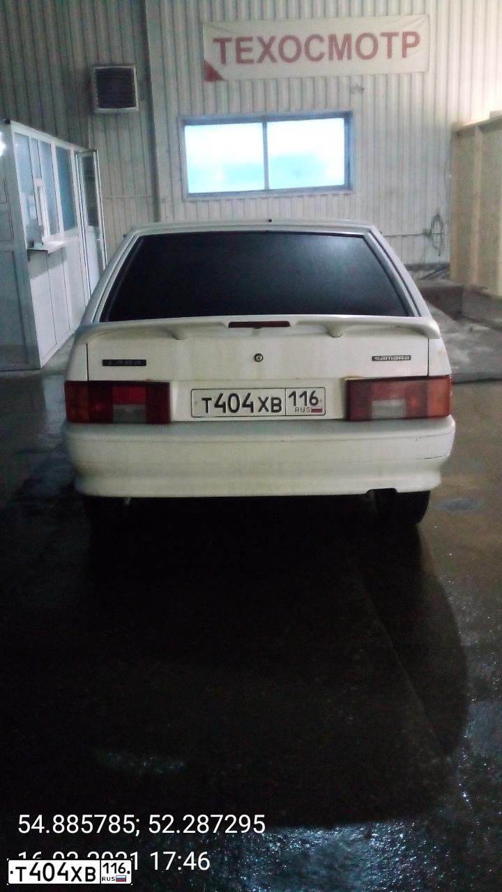Фото автомобиля LADA 2114 SAMARA, 2011 — госномер Т404ХВ116. Цвет: Белый