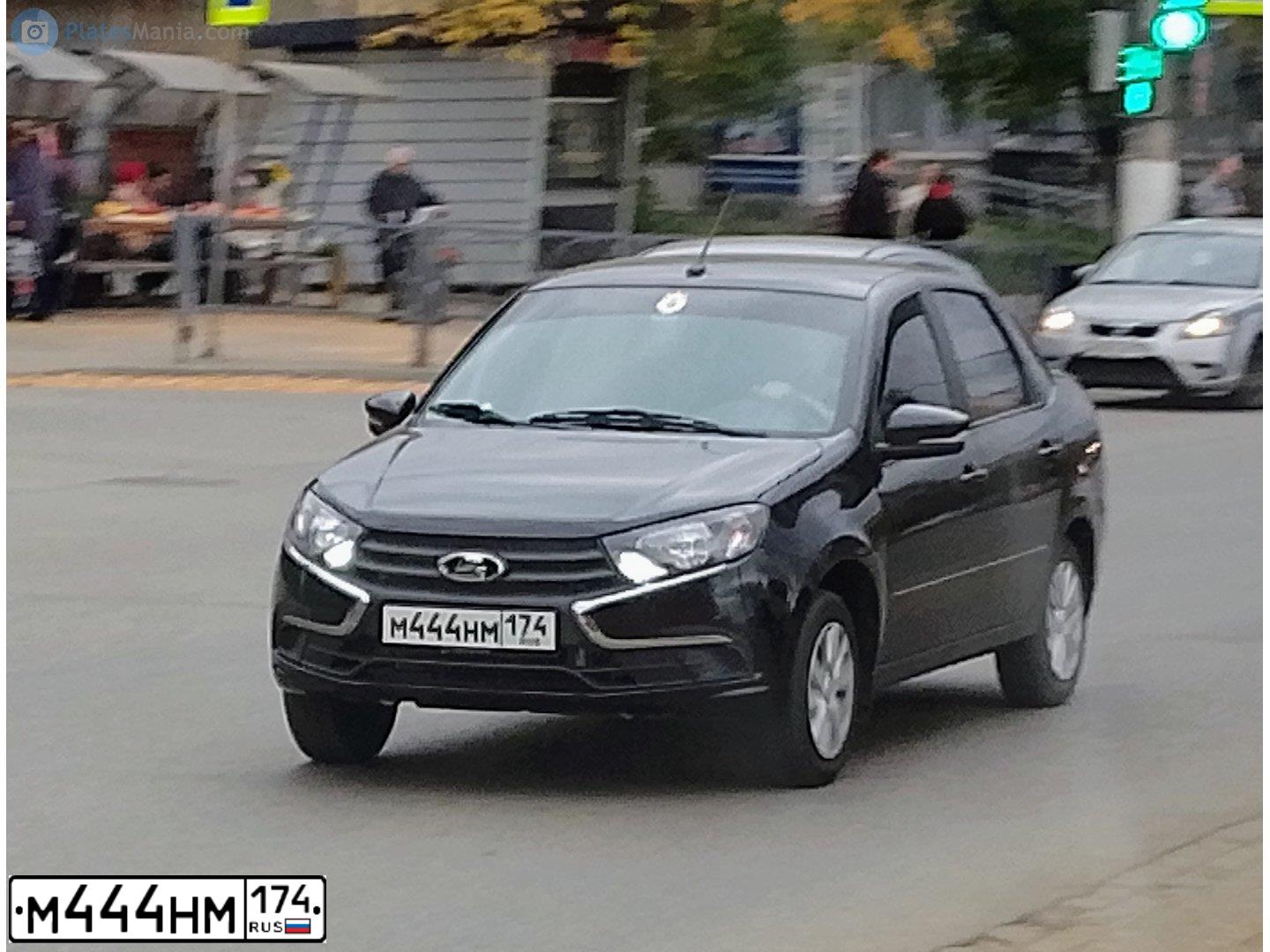 Фото автомобиля LADA GRANTA, 2023 — госномер Е533КУ774. Цвет: ЧЕРНЫЙ