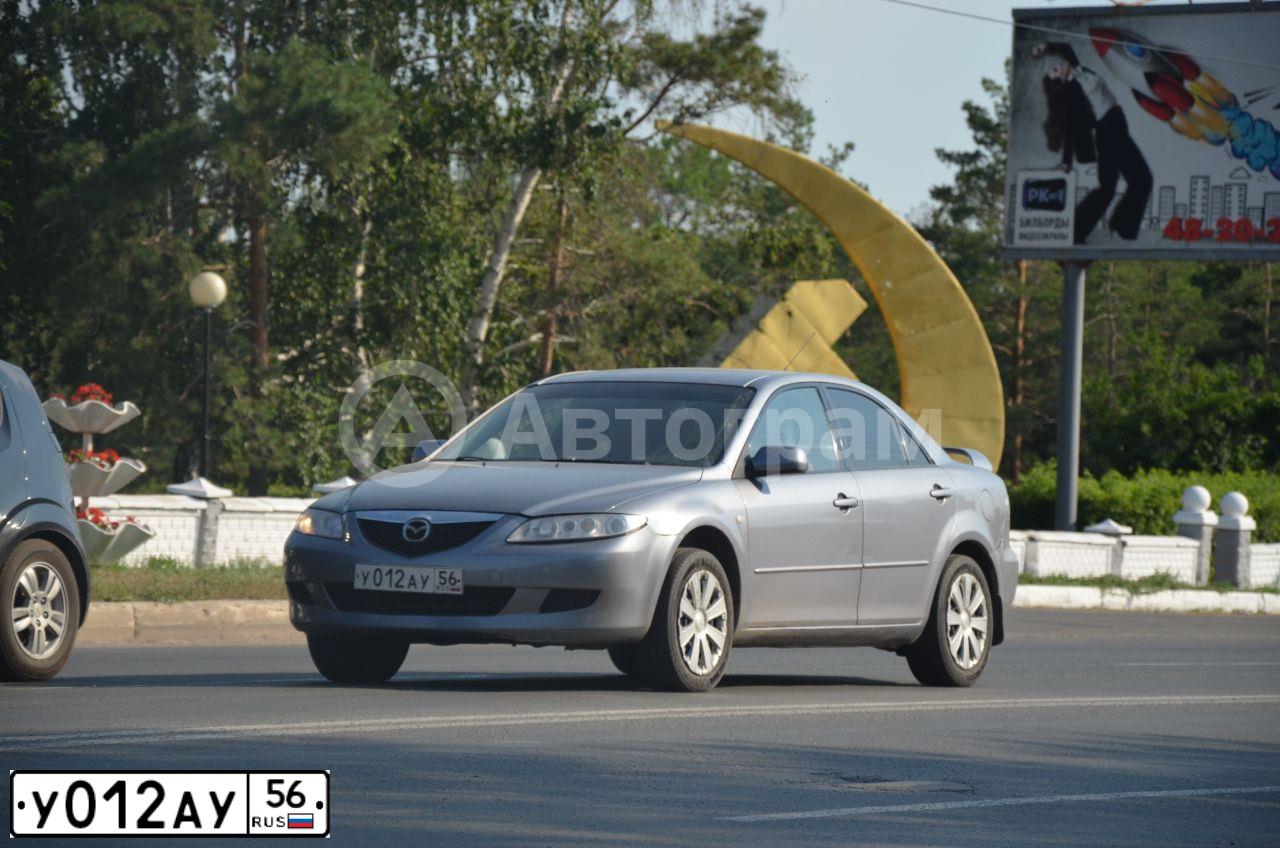 Фото автомобиля MAZDA A 6, 2004 — госномер У012АУ56. Цвет: синий