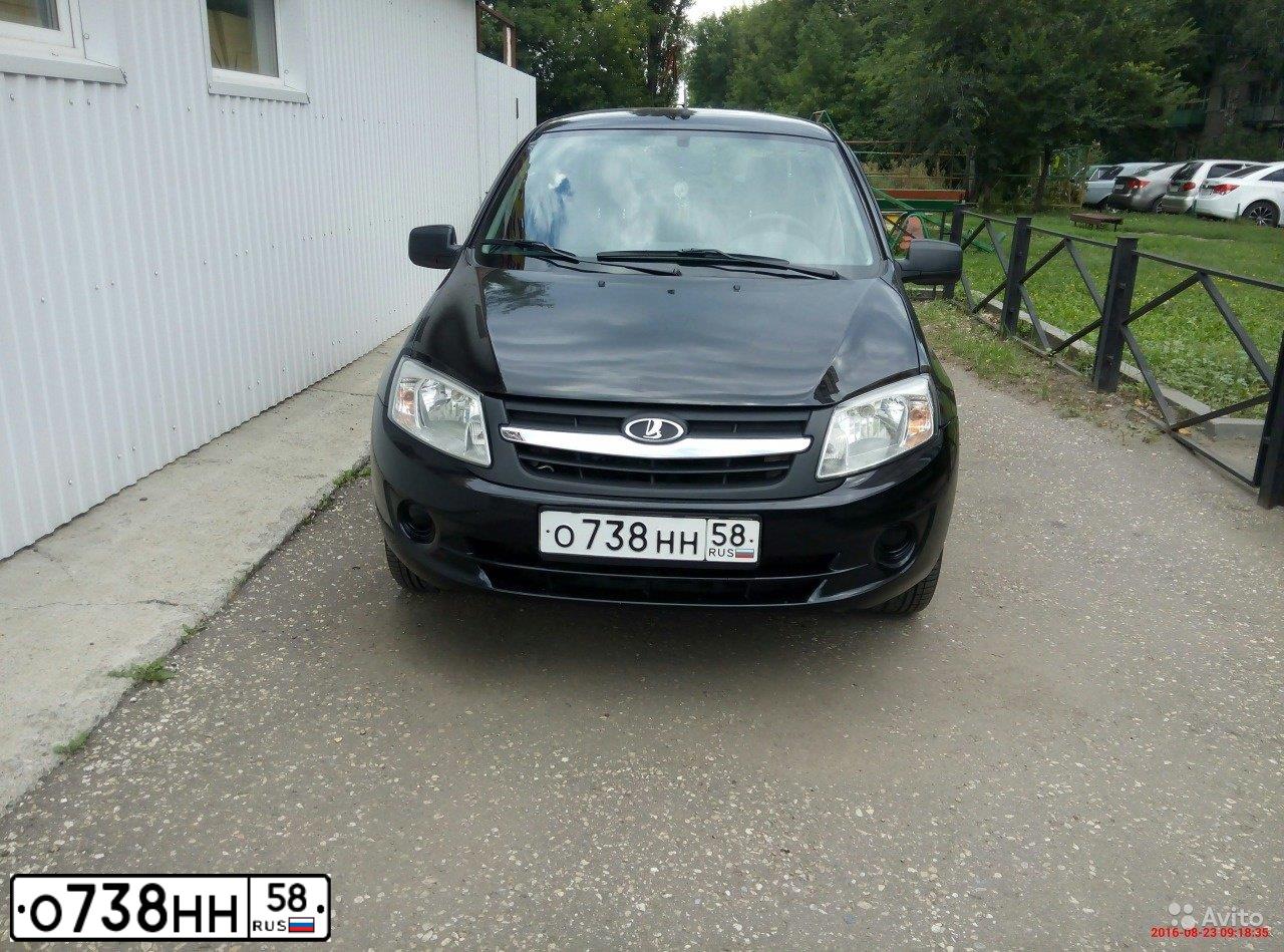 Фото автомобиля LADA 2190 GRANTA, 2012 — госномер О738НН58. Цвет: Сине-Черный