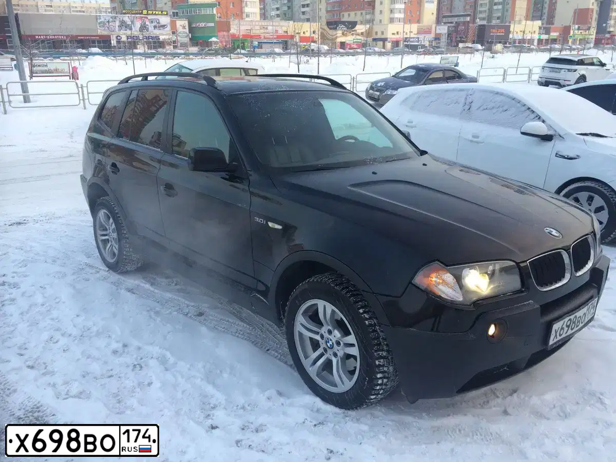 Фото автомобиля BMW X3, 2004 — госномер С174НО174. Цвет: ЧЕРНЫЙ