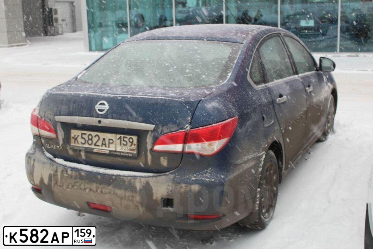 Фото автомобиля NISSAN ALMERA /AVTOVAZ/, 2014 — госномер К582АР159. Цвет: синий