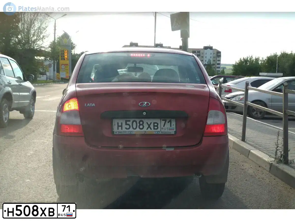 Фото автомобиля LADA 1118 KALINA, 2008 — госномер Н508ХВ71. Цвет: СЕРЕБРИСТО-КРАСНЫЙ