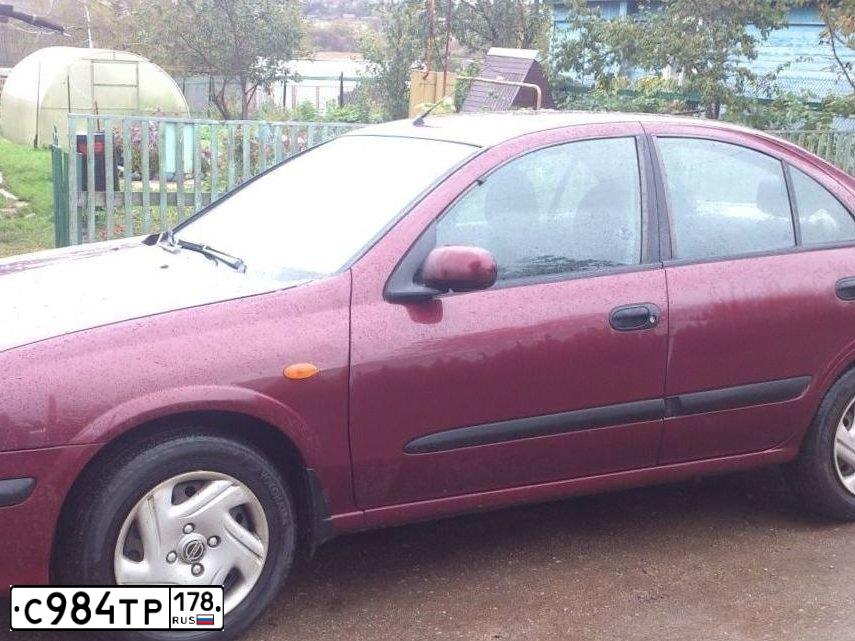 Фото автомобиля НИССАН АЛЬМЕРА, 2002 — госномер А771СУ67. Цвет: ВИШНЕВЫЙ
