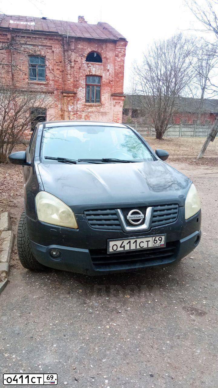 Фото автомобиля NISSAN QASHQAI, 2007 — госномер О411СТ69. Цвет: ЧЕРНЫЙ
