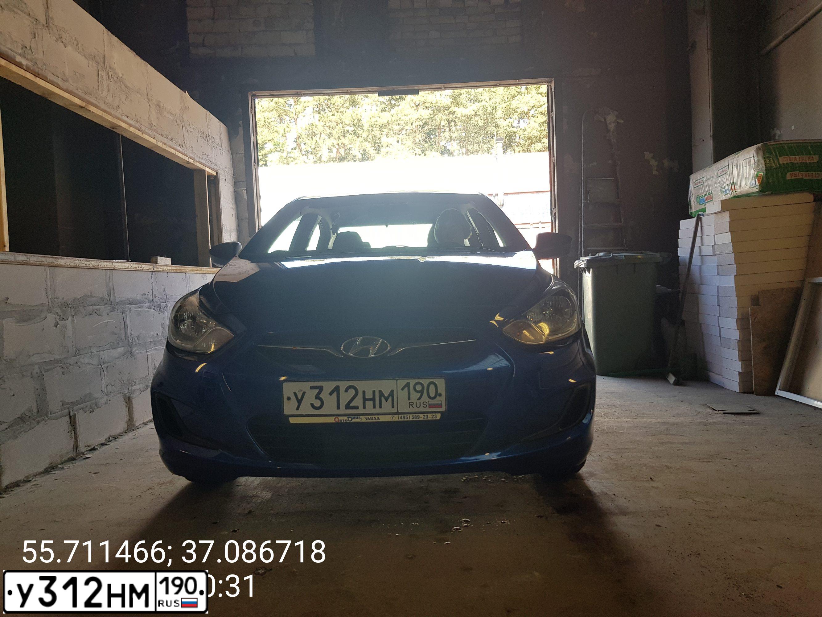 Фото автомобиля HYUNDAI SOLARIS, 2011 — госномер У312НМ190. Цвет: СИНИЙ ТЕМНЫЙ
