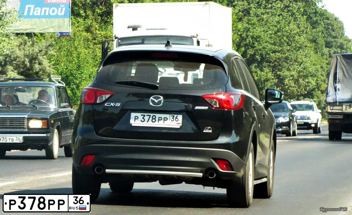 Фото автомобиля MAZDA CX-5, 2011 — госномер Р378РР36. Цвет: ЧЕРНЫЙ