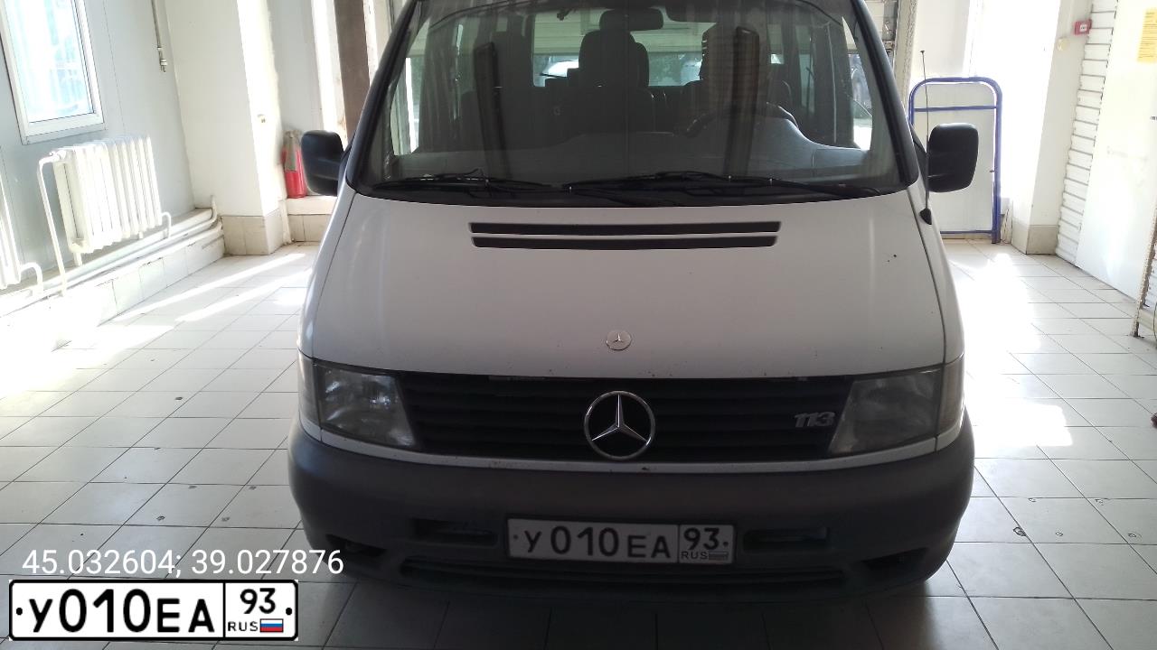 Фото автомобиля MERCEDES VITO, 2002 — госномер У010ЕА93. Цвет: БЕЛЫЙ
