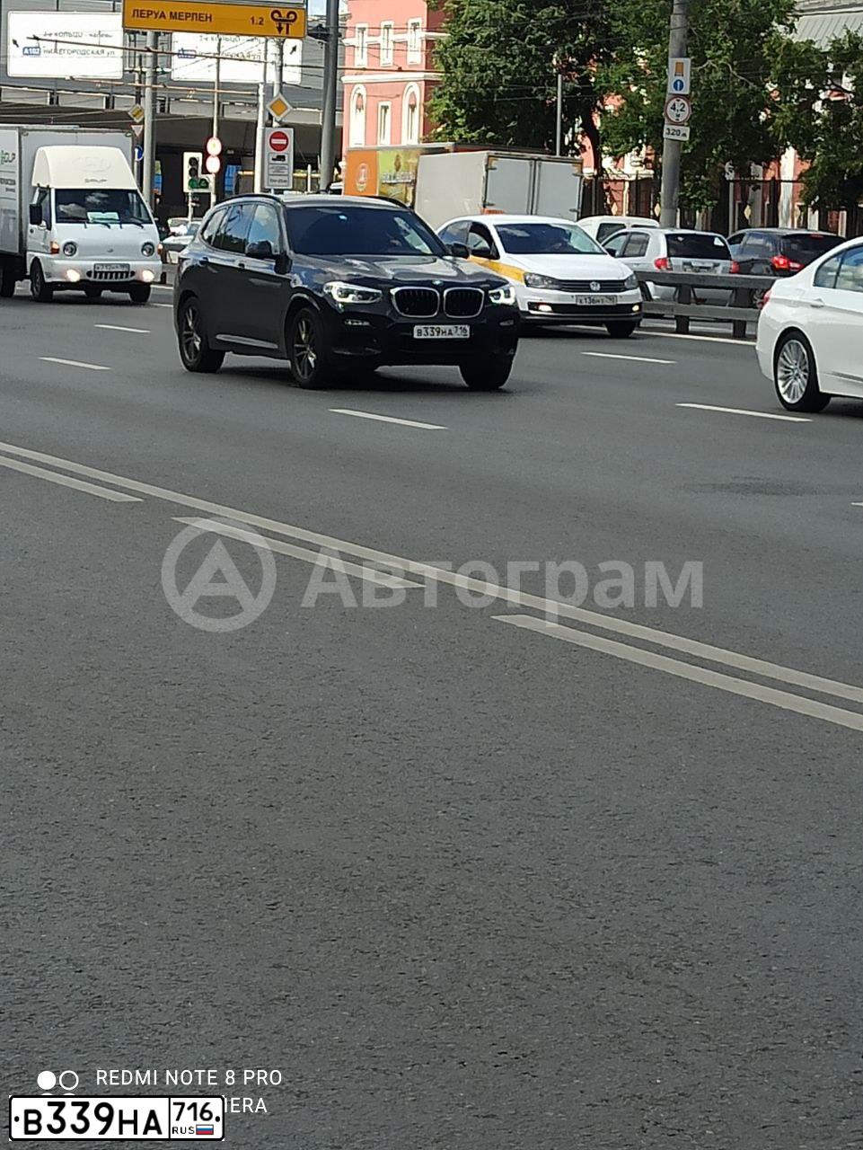 Фото автомобиля BMW X3, 2019 — госномер К550АК702. Цвет: ЧЕРНЫЙ