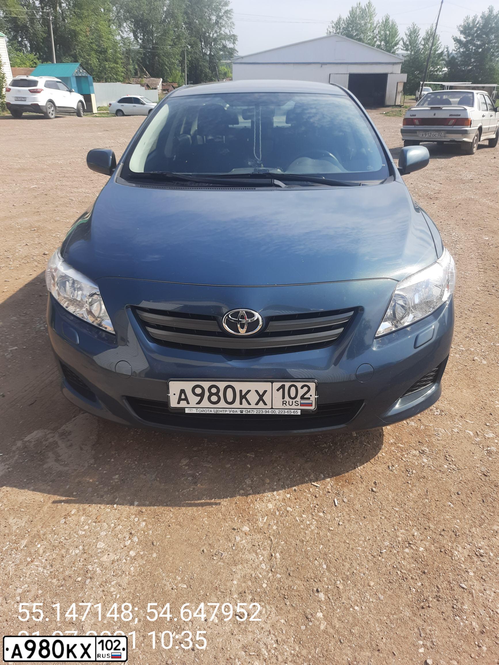 Фото автомобиля TOYOTA COROLLA, 2007 — госномер А980КХ102. Цвет: Темно-синий