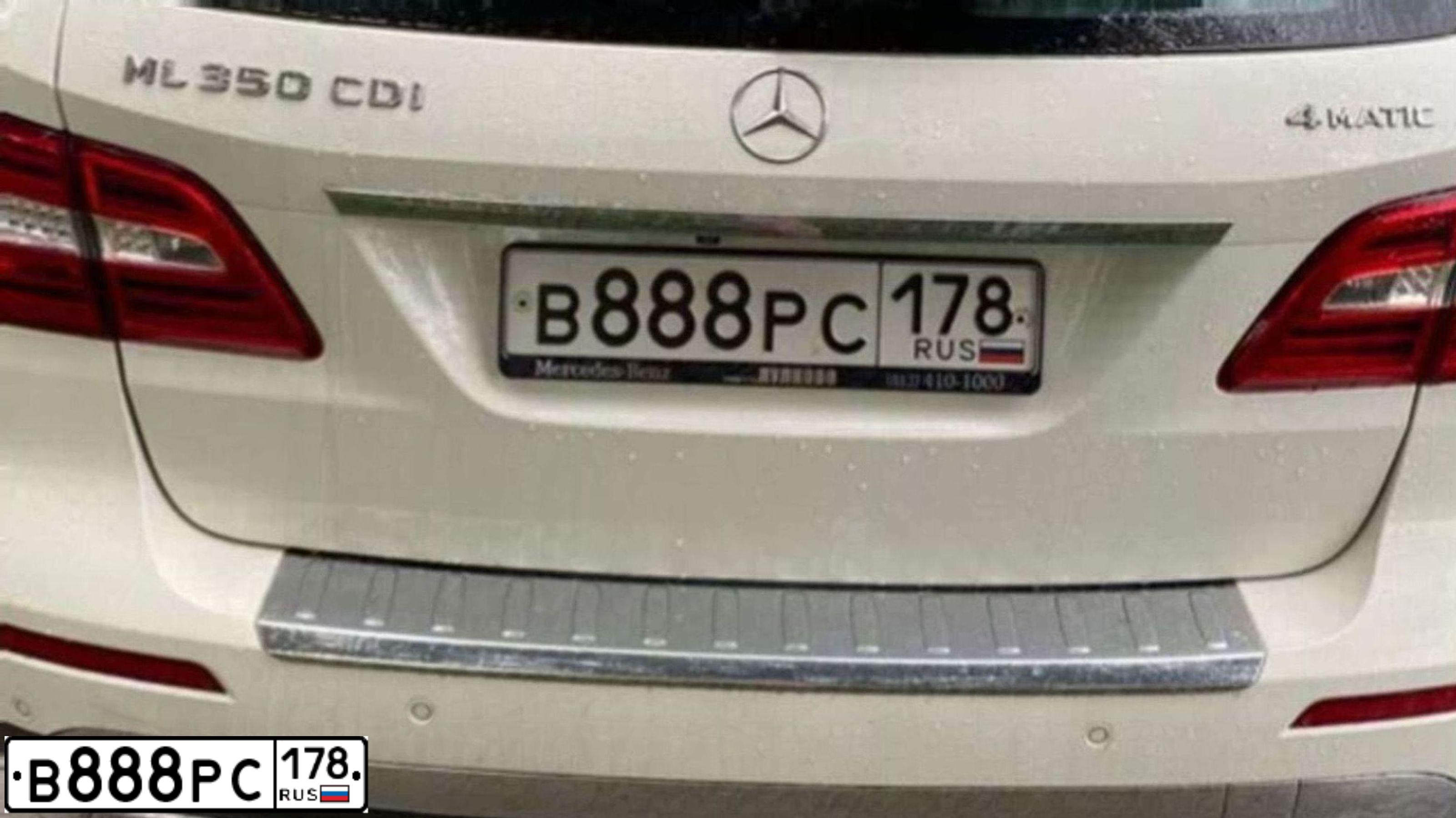 Фото автомобиля MERCEDES M-KLASSE, 2013 — госномер В888РС178. Цвет: БЕЛЫЙ