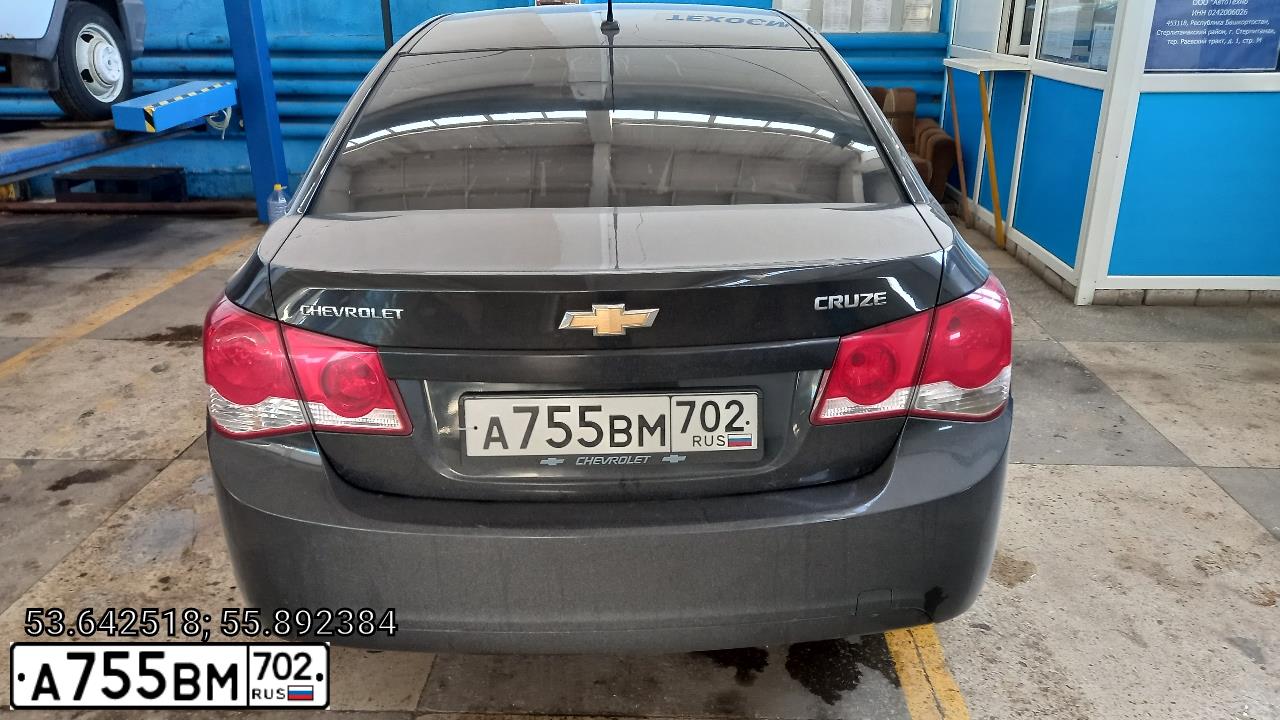 Фото автомобиля CHEVROLET CRUZE, 2010 — госномер А755ВМ702. Цвет: ЧЕРНЫЙ
