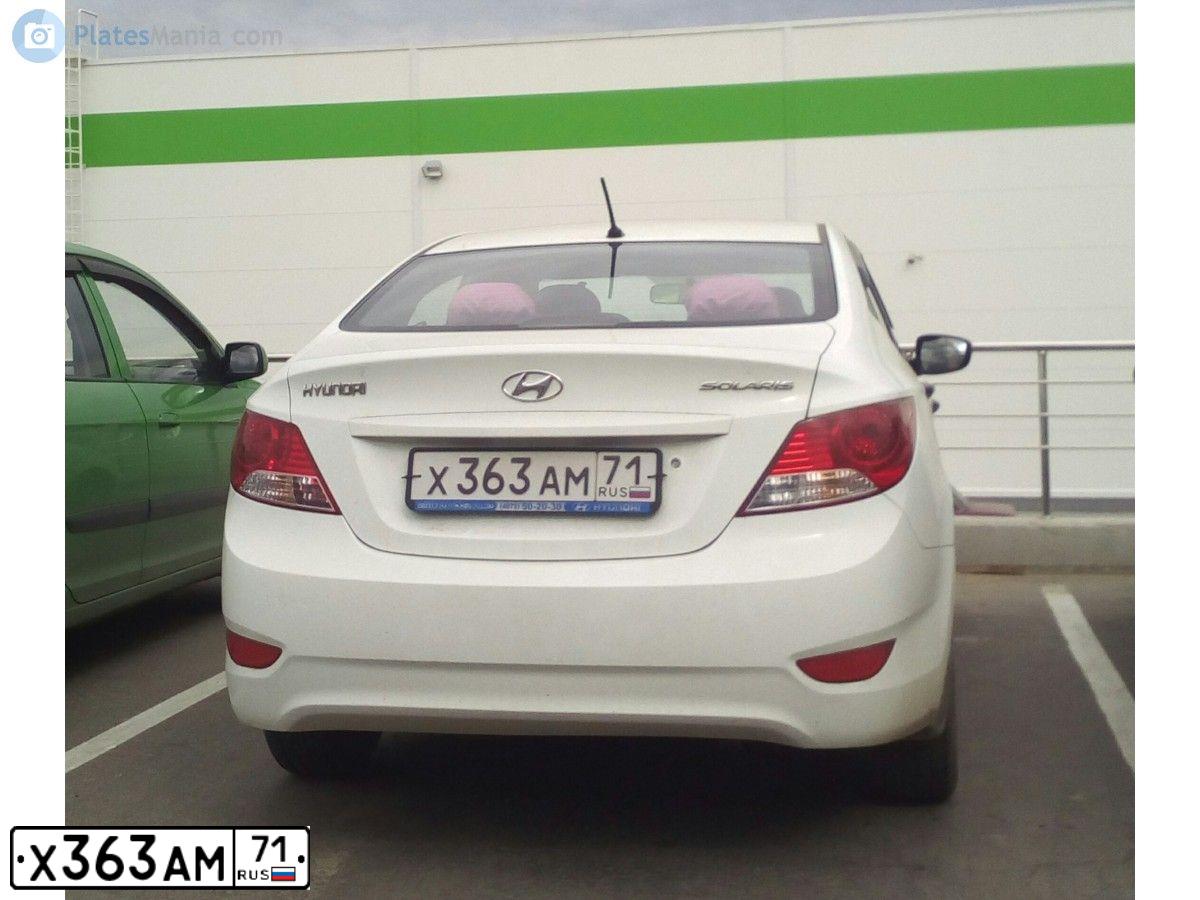 Фото автомобиля HYUNDAI SOLARIS, 2012 — госномер Х363АМ71. Цвет: Белый
