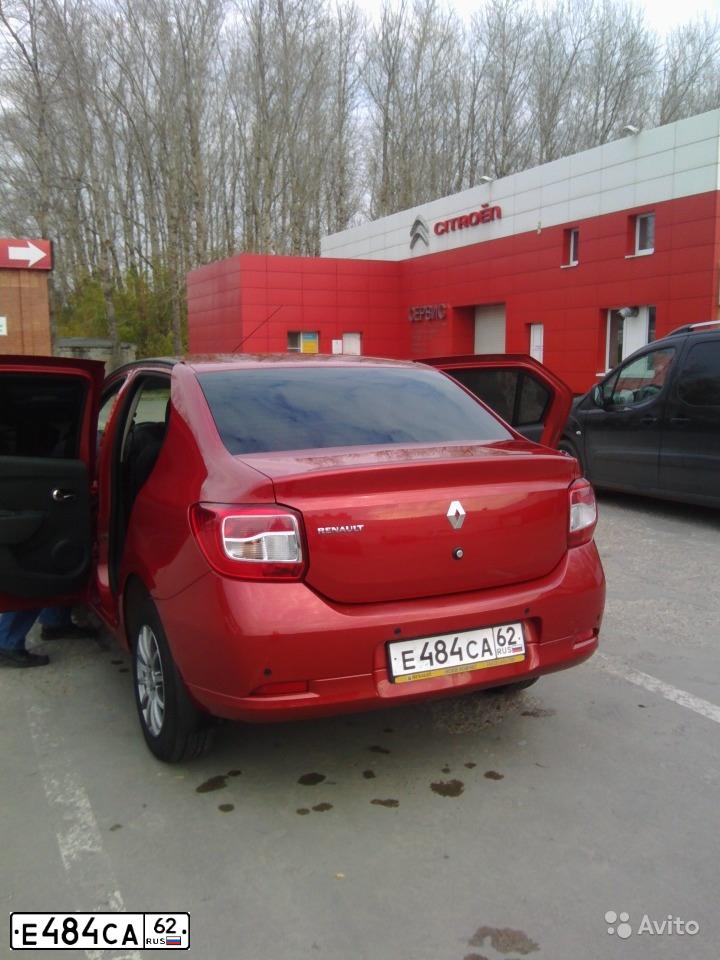 Фото автомобиля RENAULT LOGAN, 2014 — госномер Е484СА62. Цвет: КРАСНЫЙ
