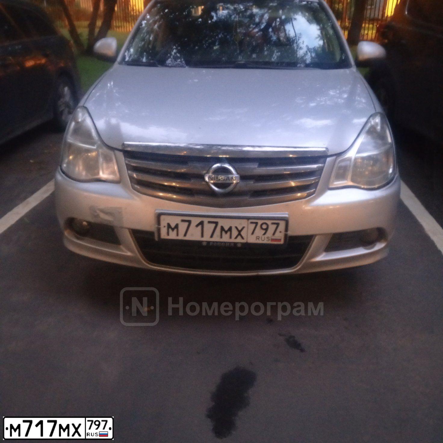 Фото автомобиля NISSAN ALMERA /AVTOVAZ/, 2013 — госномер М717МХ797. Цвет: Серебристый