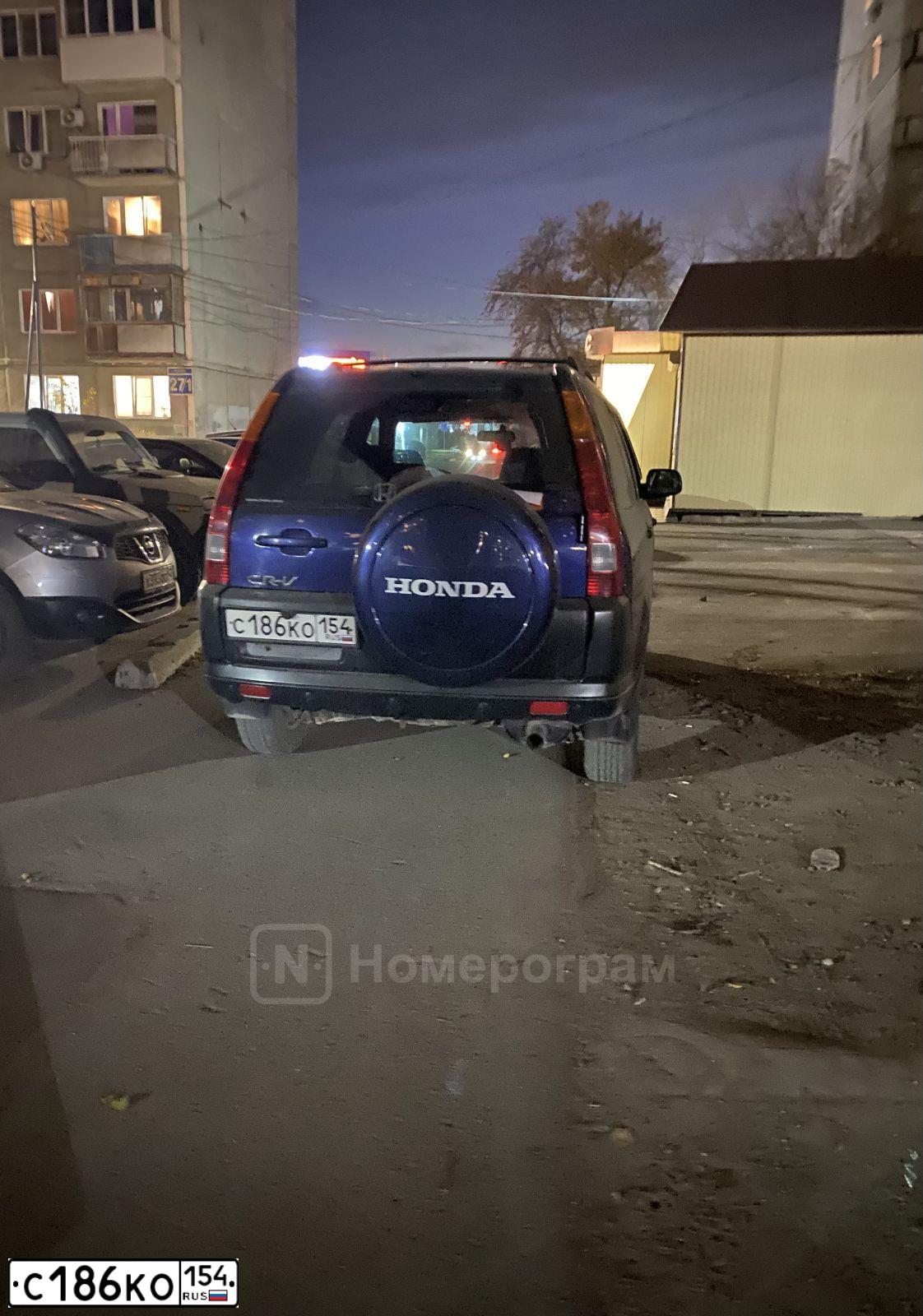 Фото автомобиля ХОНДА CR-V EX, 2003 — госномер К261ОО122. Цвет: синий