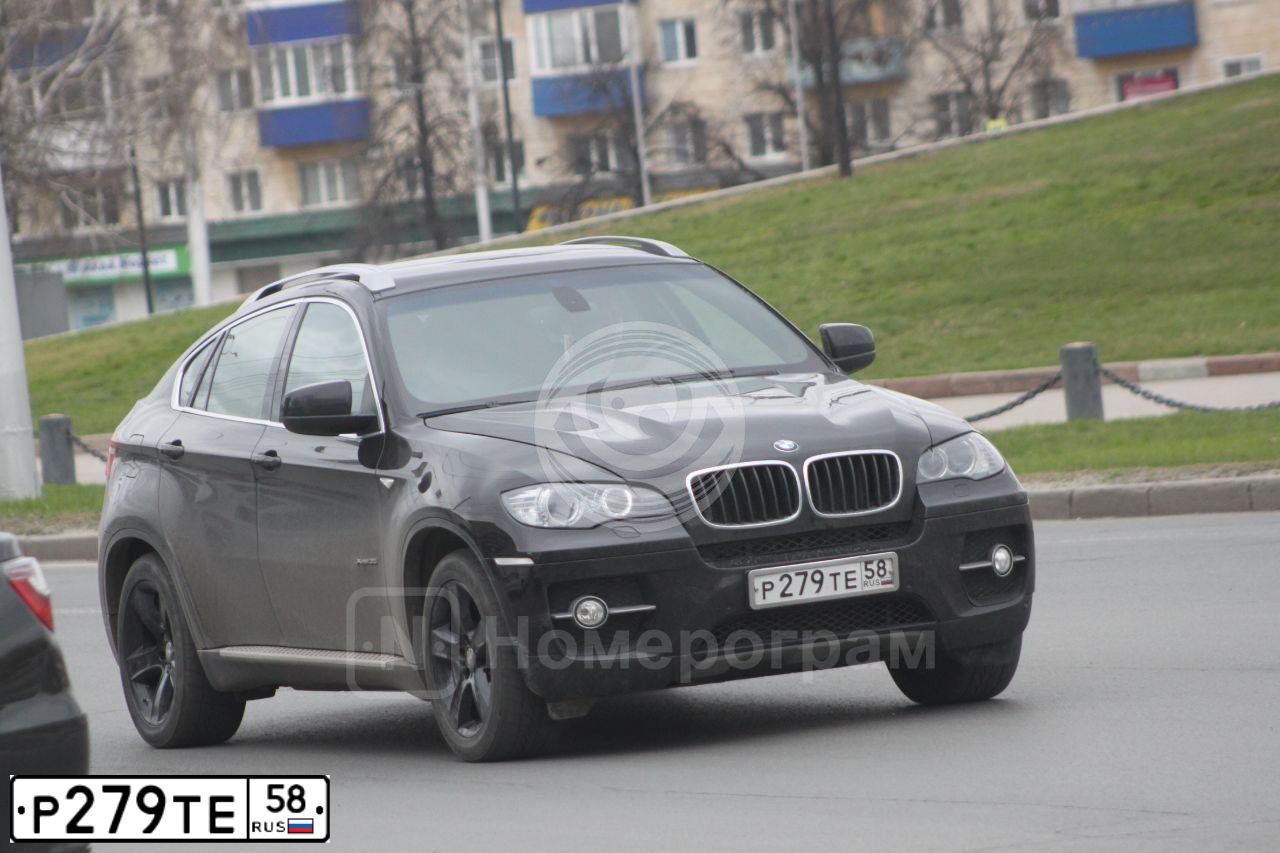 Фото автомобиля BMW X6, 2010 — госномер Р279ТЕ58. Цвет: ЧЕРНЫЙ