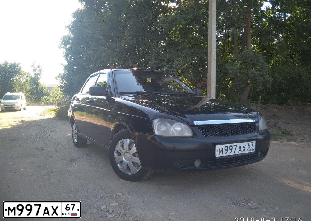 Фото автомобиля LADA 2170 PRIORA, 2007 — госномер А887КУ67. Цвет: ЧЕРНО-СИНИЙ