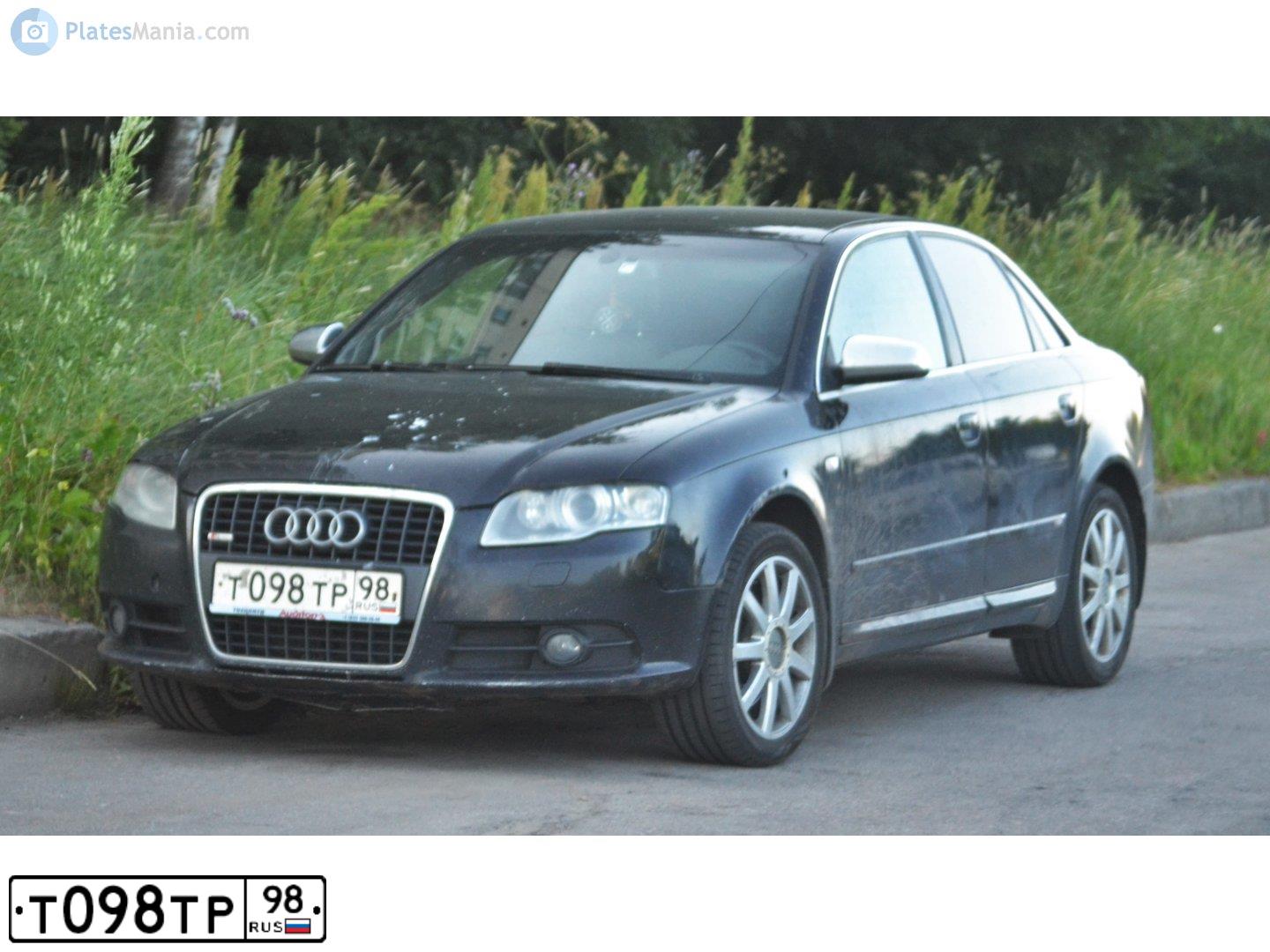 Фото автомобиля AUDI A4, 2006 — госномер Т098ТР98. Цвет: ЧЕРНЫЙ
