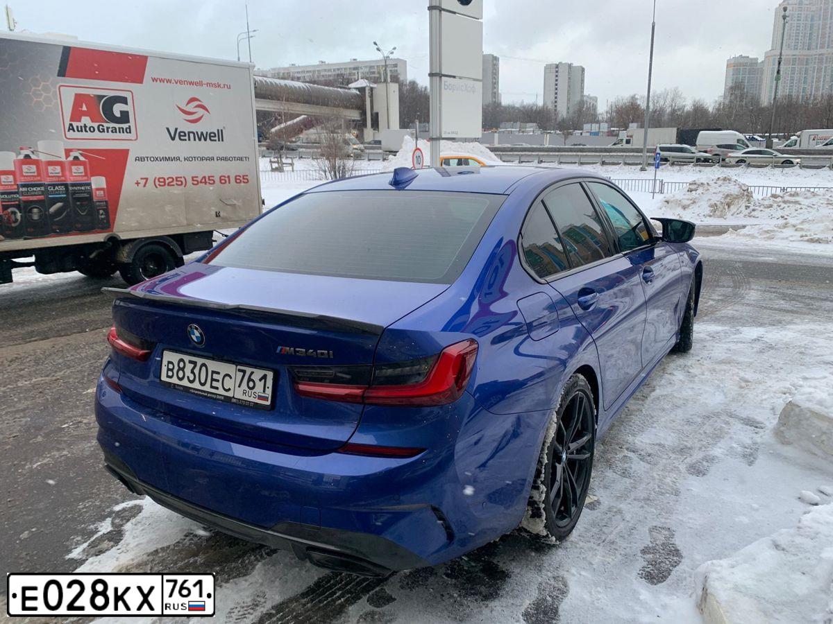 Фото автомобиля BMW M340I, 2021 — госномер А492МА252. Цвет: синий