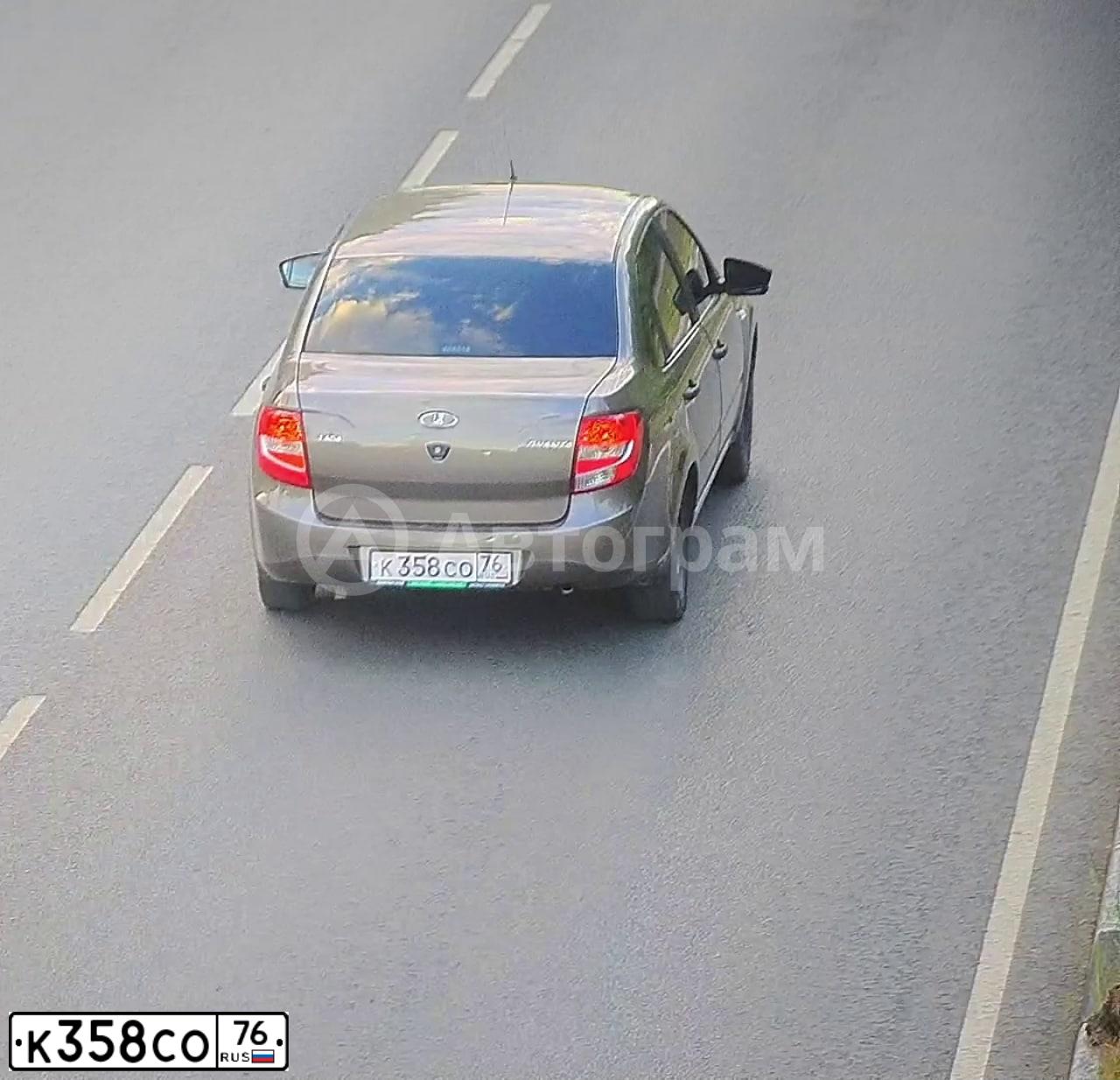 Фото автомобиля LADA 2190 GRANTA, 2018 — госномер К358СО76. Цвет: Коричневый