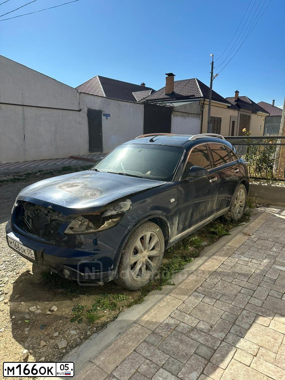 Фото автомобиля INFINITI QX70 /FX/, 2007 — госномер М166ОК05. Цвет: Темно-синий