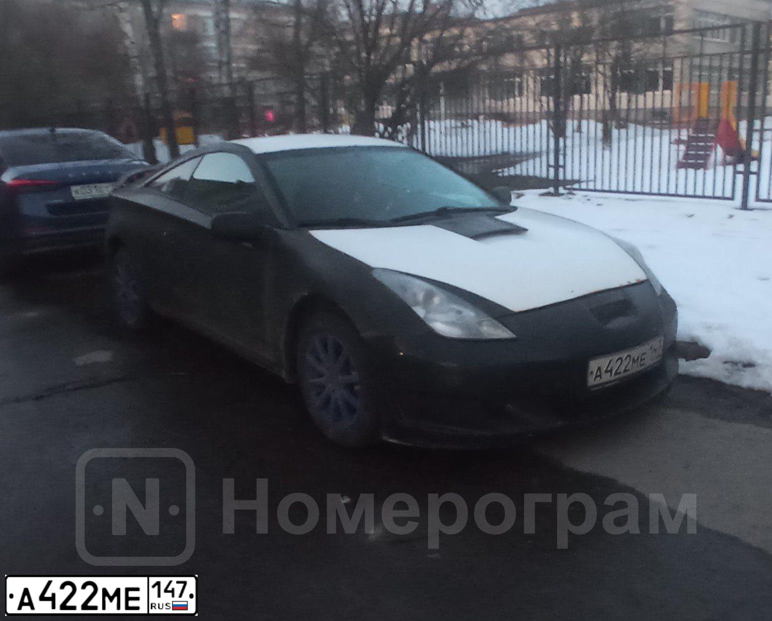 Фото автомобиля TOYOTA CELICA, 2001 — госномер А422МЕ147. Цвет: ЧЕРНЫЙ