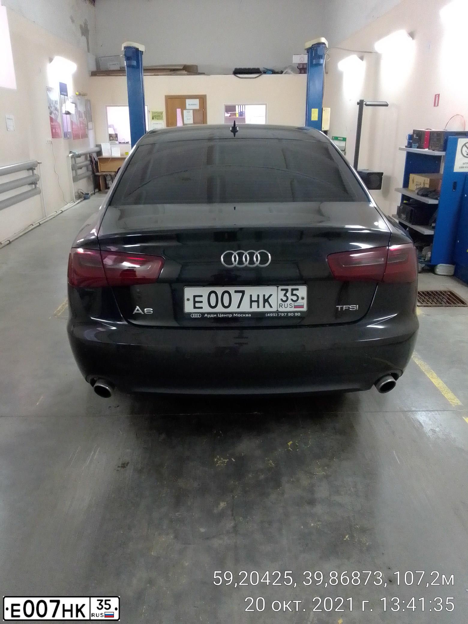 Фото автомобиля AUDI A6, 2013 — госномер М022ОС35. Цвет: ЧЕРНЫЙ