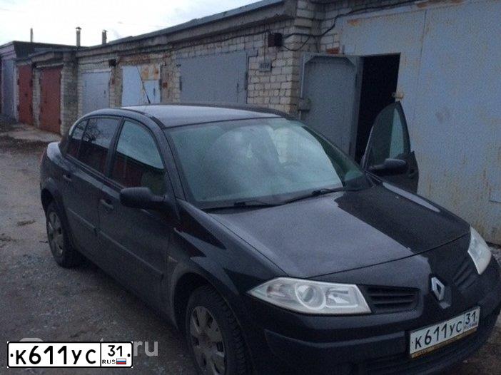 Фото автомобиля RENAULT MEGANE, 2008 — госномер К611УС31. Цвет: ЧЕРНЫЙ