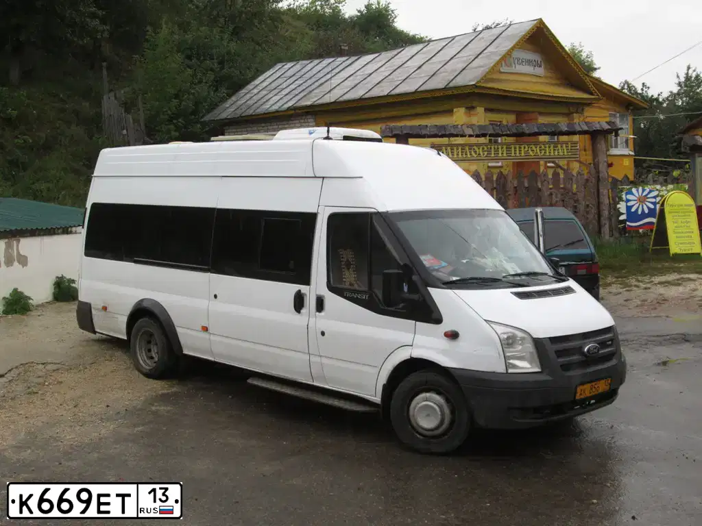 Фото автомобиля FORD TRANSIT, 2008 — госномер К669ЕТ13. Цвет: Белый