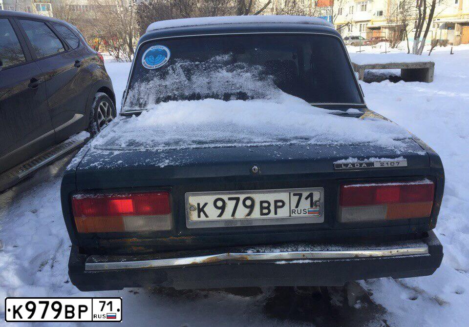 Фото автомобиля LADA 2107, 2004 — госномер К979ВР71. Цвет: Сине-зеленый