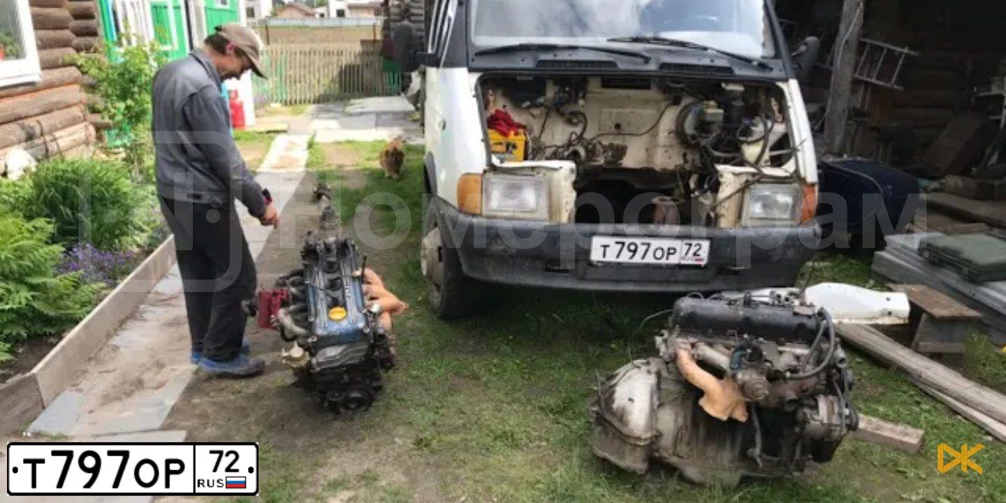 Фото автомобиля GAZ 3302 GAZEL, 2002 — госномер Т797ОР72. Цвет: Красный